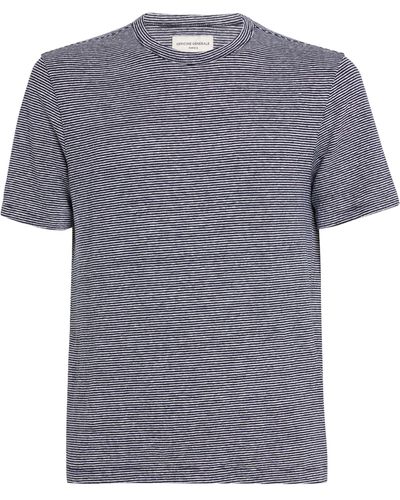 Officine Generale Linen-cotton Striped T-shirt - Gray