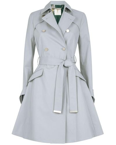 Ted Baker Marrian Knotted Cuffs Trench Coat - Gray