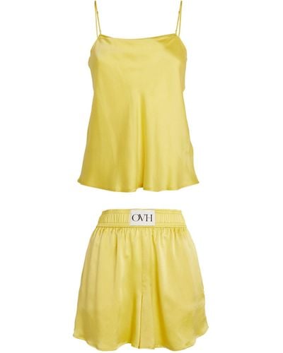 Olivia Von Halle Silk Calypso Pajama Set - Yellow