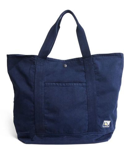 Sunspel Large Cotton Tote Bag - Blue