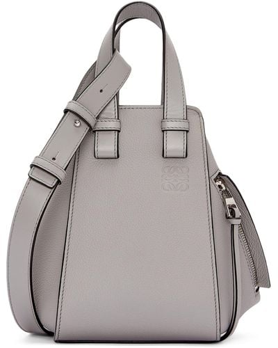 Loewe Compact Leather Hammock Bag - Grey
