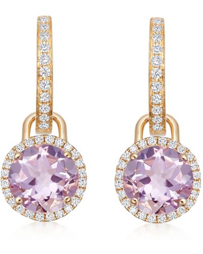 Kiki McDonough Yellow Gold, Diamond And Lavender Amethyst Grace Detachable Drop Earrings - Pink