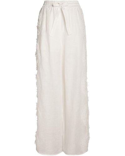 Zimmermann Linen Lace-detail Halliday Pants - White