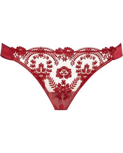 I.D Sarrieri Silk-blend Holiday Thong - Red