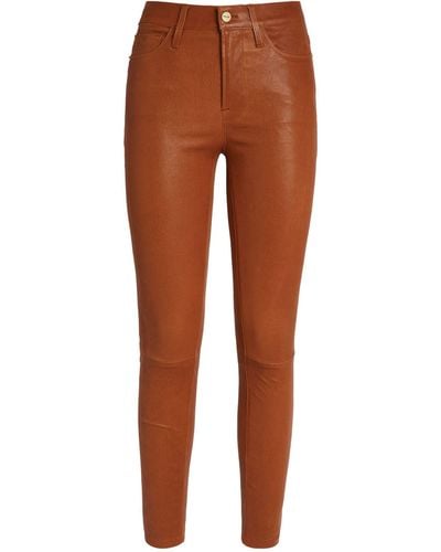 FRAME Le High Skinny Leather Jean - Brown