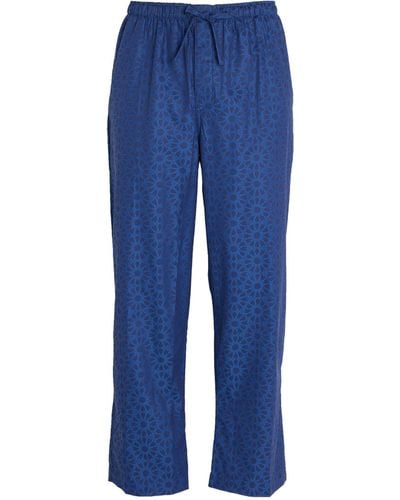 Derek Rose Geometric Pyjama Bottoms - Blue