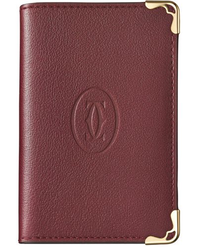 Cartier Leather Must De Card Holder - Purple