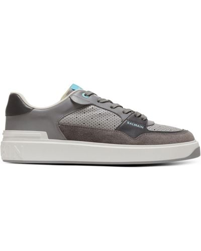Balmain Leather B-court Flip Sneakers - Gray