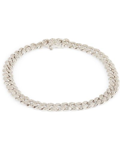 SHAY White Gold And Diamond Pavé Mini Links Bracelet - Metallic