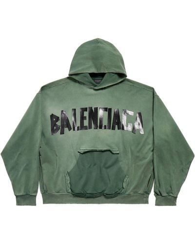 Balenciaga Distressed Logo Hoodie - Green