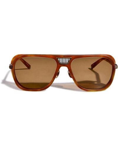 Matsuda Gradient Lens Aviator Sunglasses - Brown