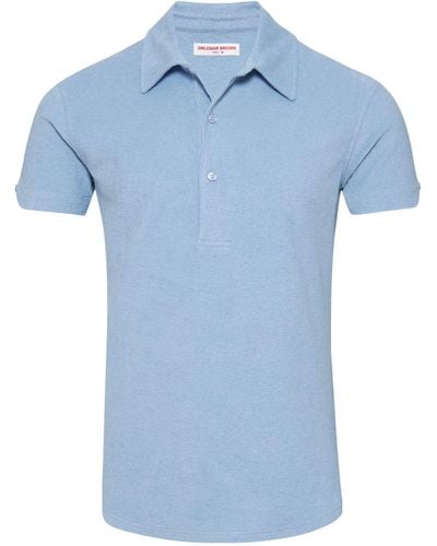 Orlebar Brown Tailored Towelling Sebastian Polo Shirt - Blue