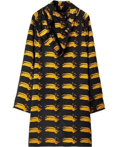 Burberry Duck Print Silk Dress - Yellow
