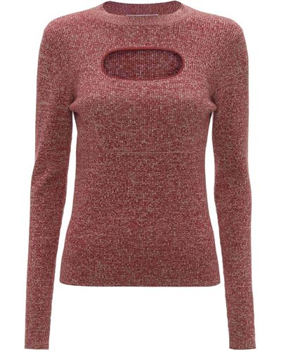 JW Anderson Knitted Cut-out Sweater - Red