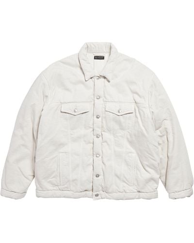Balenciaga Padded Denim Jacket - White