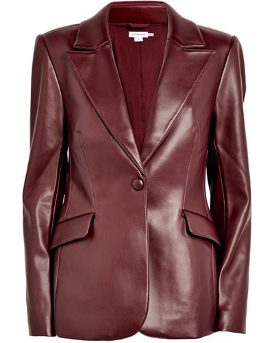 GOOD AMERICAN Faux Leather Sculpted Blazer - Purple