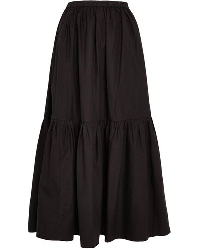 Ganni Tiered Midi Skirt - Black