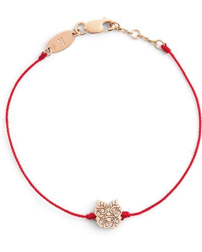 RedLine Rose Gold And Diamond Lucky Dragon Bracelet - Red