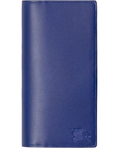 Burberry Leather Ekd Continental Wallet - Blue