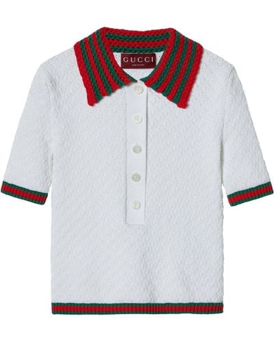 Gucci Braided-trim Polo Shirt - White