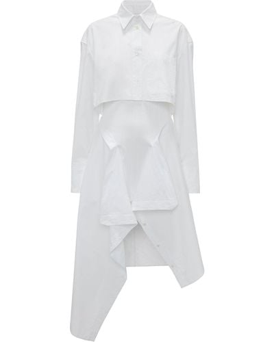 JW Anderson Cotton Asymmetric Midi Dress - White