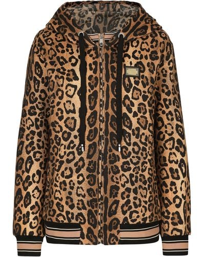 Dolce & Gabbana Leopard Print Hoodie - Brown