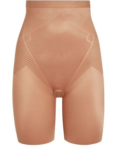 Spanx Thinstincts 2.0 High-waist Mid-thigh Shorts - Brown