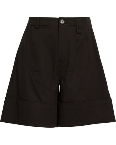 Simone Rocha Wide-leg Tailored Shorts - Black