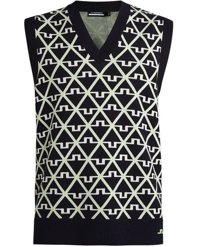 J.Lindeberg Logo V-neck Jumper Vest - Black