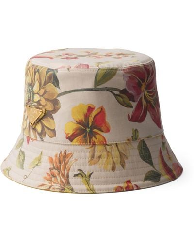 Prada Reversible Floral Bucket Hat - Metallic