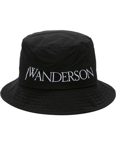 JW Anderson Embroidered Logo Bucket Hat - Black