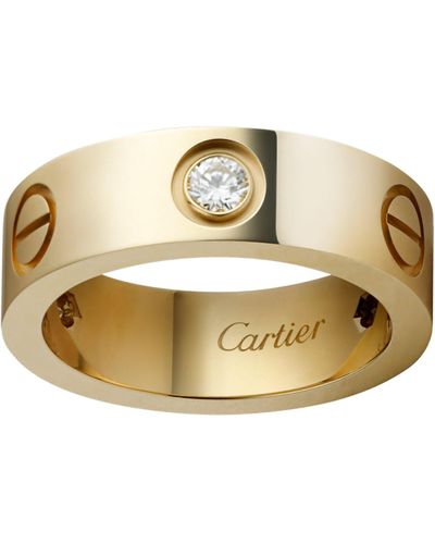 Cartier Yellow Gold And Diamond Love Ring - Metallic