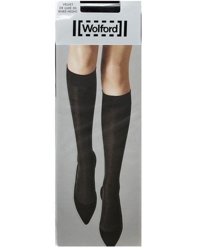 Wolford Knee-high Velvet Deluxe 50 Socks - Black