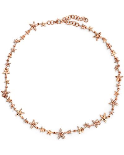 BeeGoddess Rose Gold And Diamond Apple Seed Choker Necklace - Metallic
