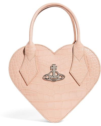 Vivienne Westwood Leather Croc-embossed Josephine Heart Bag - Pink