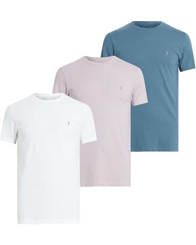 AllSaints Cotton-blend Tonic T-shirts (set Of 3) - Blue