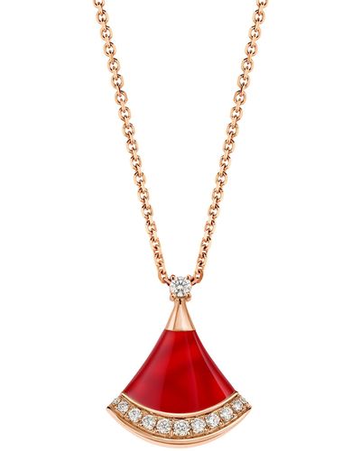 BVLGARI Rose Gold, Diamond And Carnelian Divas' Dream Necklace - Red