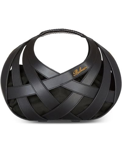 Balmain Leather Basket Top-handle Bag - Black