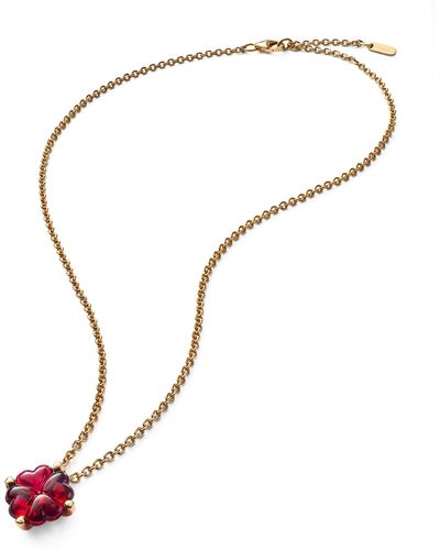 Baccarat Gold Vermeil And Crystal Trèfle Iridescent Choker - Red