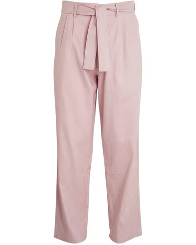 Commas Tie-waist Pants - Pink