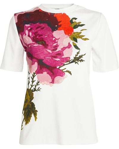 Erdem Rose Print T-shirt - Pink