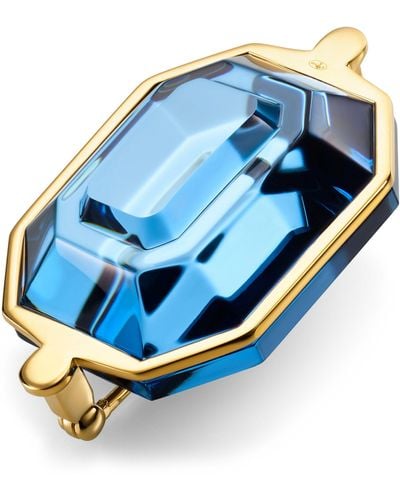 Baccarat Gold Vermeil And Crystal Harcourt Brooch - Blue