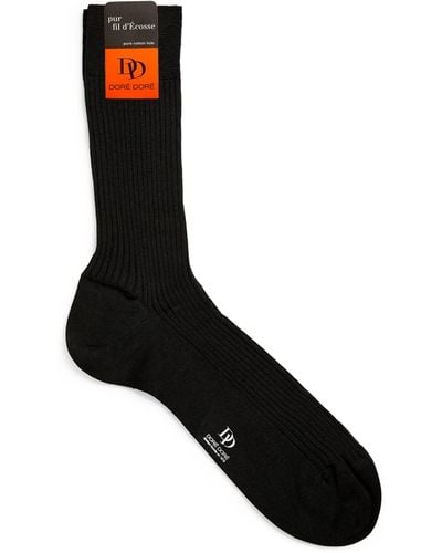 Doré Doré Cotton Rib-knit Socks - Black