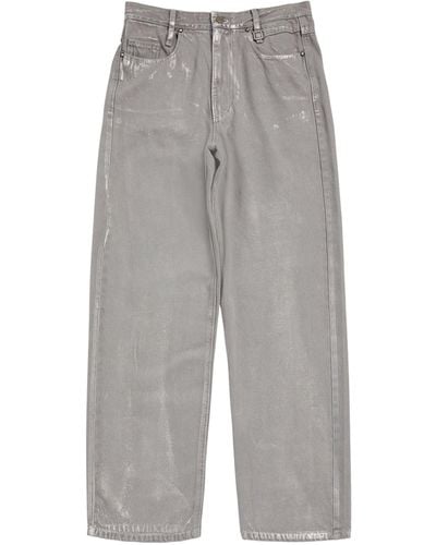 WOOYOUNGMI Metallic Straight Jeans - Gray