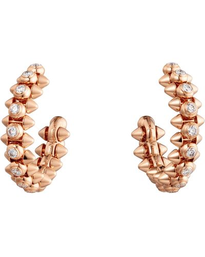 Cartier Rose Gold And Diamond Clash De Hoop Earrings - Metallic