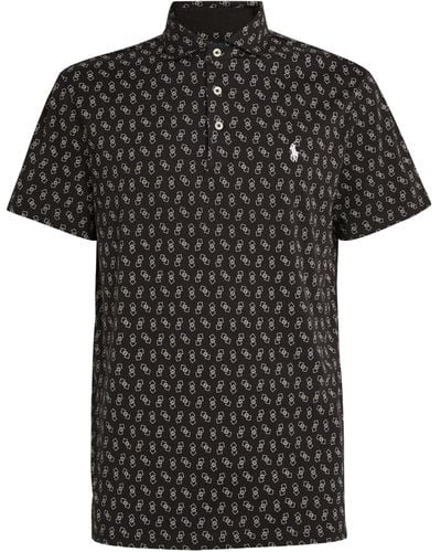 RLX Ralph Lauren Cotton Patterned Polo Shirt - Black
