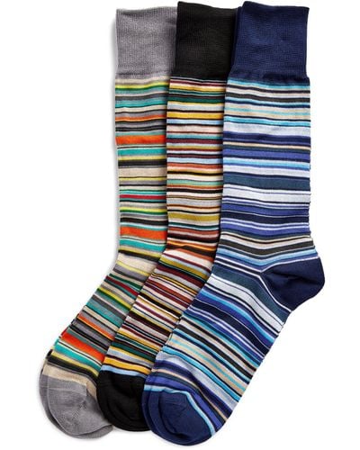 Paul Smith Signature Stripe Socks (pack Of 3) - Blue