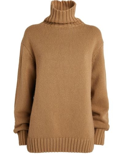 Helmut Lang Wool-blend Rollneck Sweater - Brown