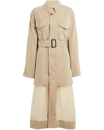 MM6 by Maison Martin Margiela Cut-out Trench Coat - Natural