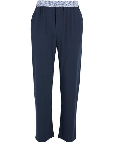 Homebody Contrast-waistband Lounge Trousers - Blue